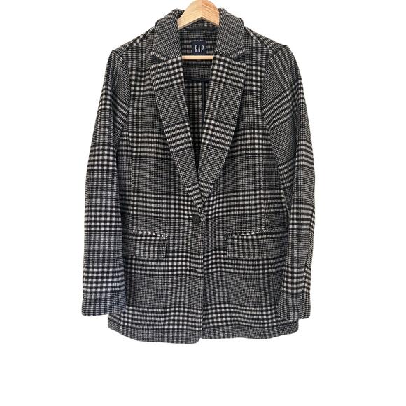Gap Jacket Plaid SZS Black/White Button Front Casual Streetwear Layering Classic - Picture 5 of 11